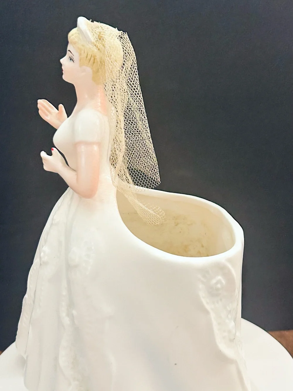 Vintage 1950s Inarco Japan Ceramic Bride Planter Figurine, Mid Century Wedding